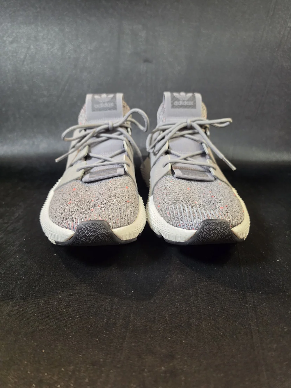 Adidas Prophere CQ3023 Mens Size 11 Gray White Solar Red Knit Sneakers Shoes